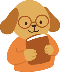 dog with book