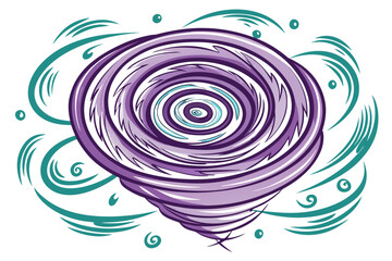 Fototapeta premium Dynamic swirling vortex with stylized teal accents, a powerful symbol of change and transformation, perfect for weather concepts, abstract designs, and impactful visual metaphors