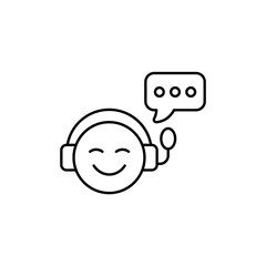 Icon a customer service, isolated against a clean background.