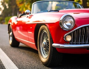 A Vibrant Scarlet Classic Roadster: A Journey of Automotive Nostalgia and Heritage