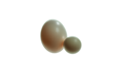 Two Spheres on White Background 3D Render