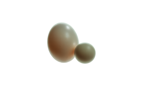 Two Spheres on White Background 3D Render