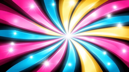 Fototapeta premium Vibrant Swirling Abstract Background Design Pink Blue Yellow