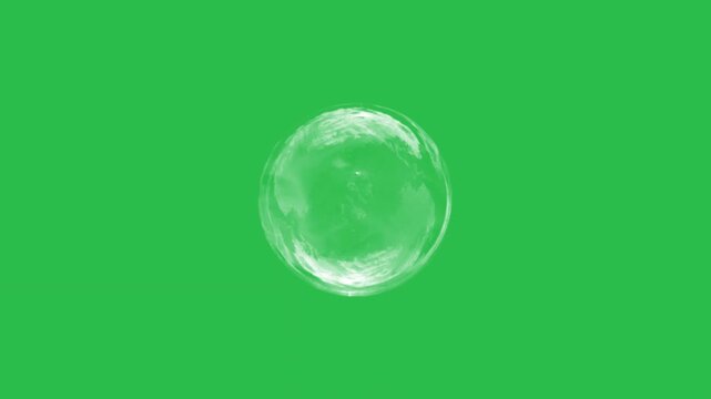 Big size water bubble motion graphic effect on green screen background. 