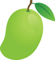 Simple green mango gradient vector on transparent background