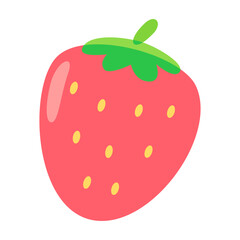 A fresh, vibrant strawberry, a sweet and juicy symbol of summer's bounty, depicted in charming illustration.