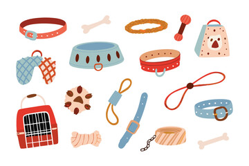 Pet Supplies: A curated collection of essential pet accessories, presented in a vibrant and appealing illustration. Capturing the essence of pet care.