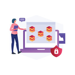 Blockchain Technology  Vector Illustration which can easily edit or modify