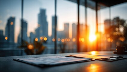 Cityscape view from office