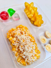 Healthy and Colorful School Lunchbox with Delicious Snacks