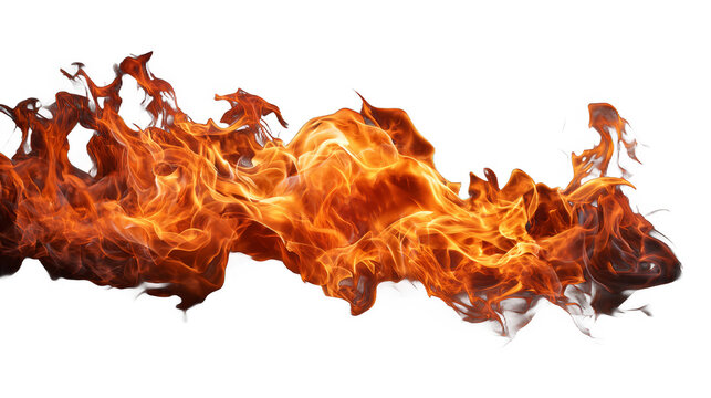 Vibrant, dynamic orange and red flames with smoke, representing intense heat and combustion.