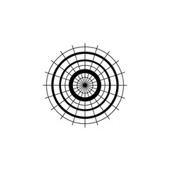 Abstract concentric circles geometric pattern radial design with lines radiating outwards