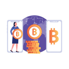 Crypto Transaction  Vector Illustration which can easily edit or modify