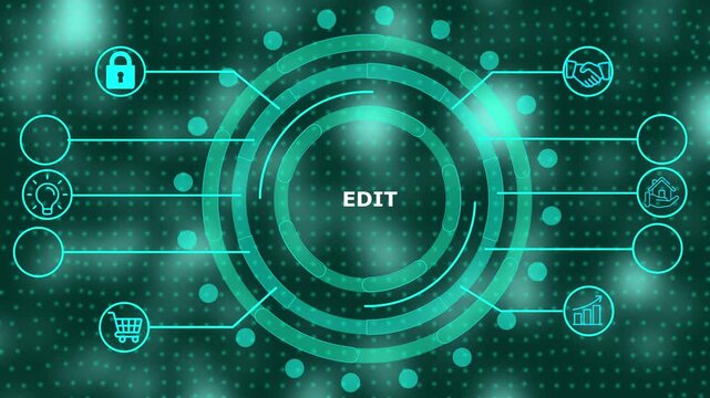 Futuristic Digital Interface with Edit Button and Iconography for Business Innovation Technology