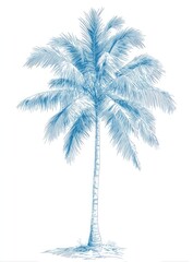 Obraz premium Light blue palm tree drawing