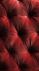 Naklejka premium Close-up of a red velvet upholstery texture.