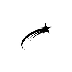 Obraz premium Elegant Black Shooting Star Illustration on White Background for Design Projects