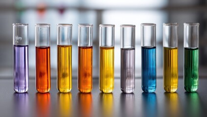 Colorful test tubes with liquids