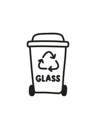 doodle illustration of glass bottle container