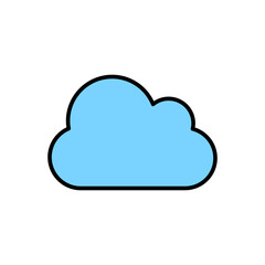 Flat Cloud Icon Vector for Weather and Forecast Application