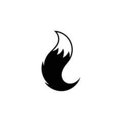 Obraz premium Minimalistic Fox Tail Design: A Creative Black and White Logo or Icon Symbol