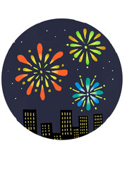 Naklejka premium 花火