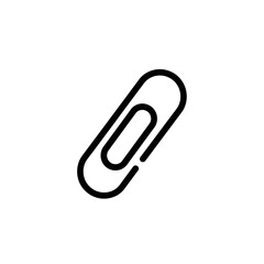Obraz premium Simple Black and White Paperclip Icon Design for Stationery and Office Supplies