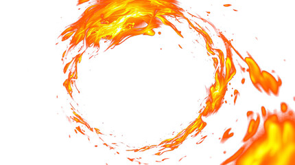 Illustration of fiery ring isolated on transparent background creates a captivating abstract design