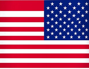 Naklejka premium A simple, digitally-rendered image of the US flag