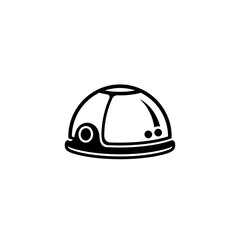 Fototapeta premium Stylized minimalist illustration of a futuristic dome helmet in black and white design