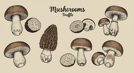 Botanical Ink: Mushroom & Truffle Collection