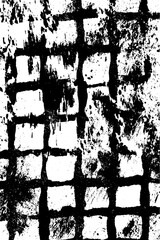 Naklejka premium Abstract grid texture with black ink on white background for creative design