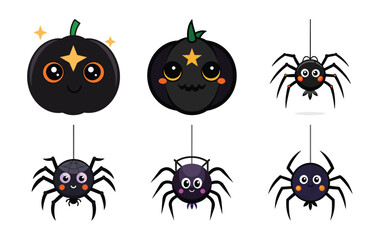 Halloween line icon set. Group of object. Ghost, horror, celebration, moon, witch, pumpkin.