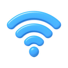 Simple blue WiFi icon with curved lines representing signal strength