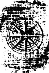 Fototapeta premium Nautical map design with black and white compass rose texture for oceanic themes