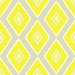 Colorful ikat geometric pattern. Illustration ikat diamond geometric shape seamless pattern. Ethnic geometric pattern use for fabric, textile, home decoration elements, upholstery, wrapping, etc.