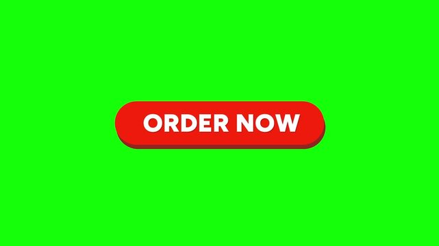Order Now Button Click Animation with Cursor on Green Screen