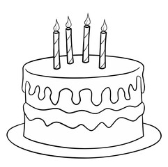 Line birthday cake with candles