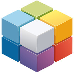 A modern 3D vector icon with a square shape. Perfect for UI, branding, infographic elements, and modern digital design.