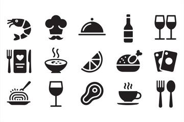 Minimalist Cuisine and Drink Symbols