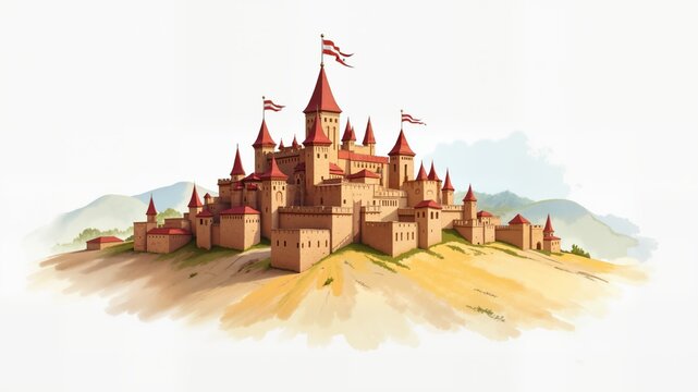 watercolor vector of Khazars Empire, isolated on a white background.
