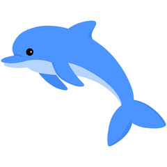 Obraz premium Hand drawn dolphin cartoon illustration 