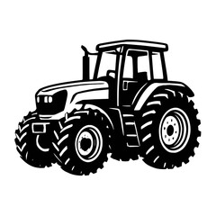 Fototapeta premium Heavy Duty Tractor Vector Illustration - Bold and Stylized Icon for Agriculture and Farming