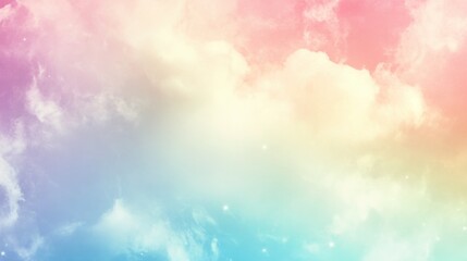 Pastel colored sky with clouds.