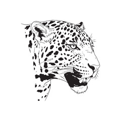 Distinctive Jaguar Line Art – Jaguar Vector Outline Drawing with Smooth Curves and Bold Spots – Jaguar Drawing – Vector of Jaguar – Jaguar Outline

