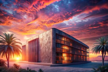 Modern Building at Sunset