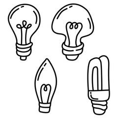 light bulb icon set