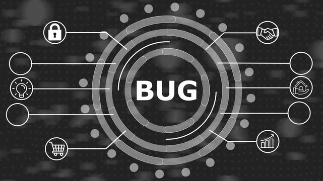 Bug Concept Illustration Software Development Cybersecurity Data Protection Digital Security