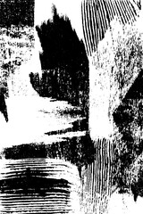 Black and white grunge brush strokes abstract art for distressed background design