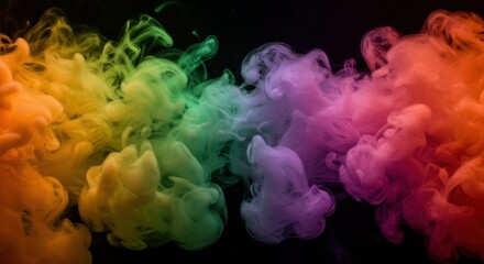 Colorful abstract smoke swirls